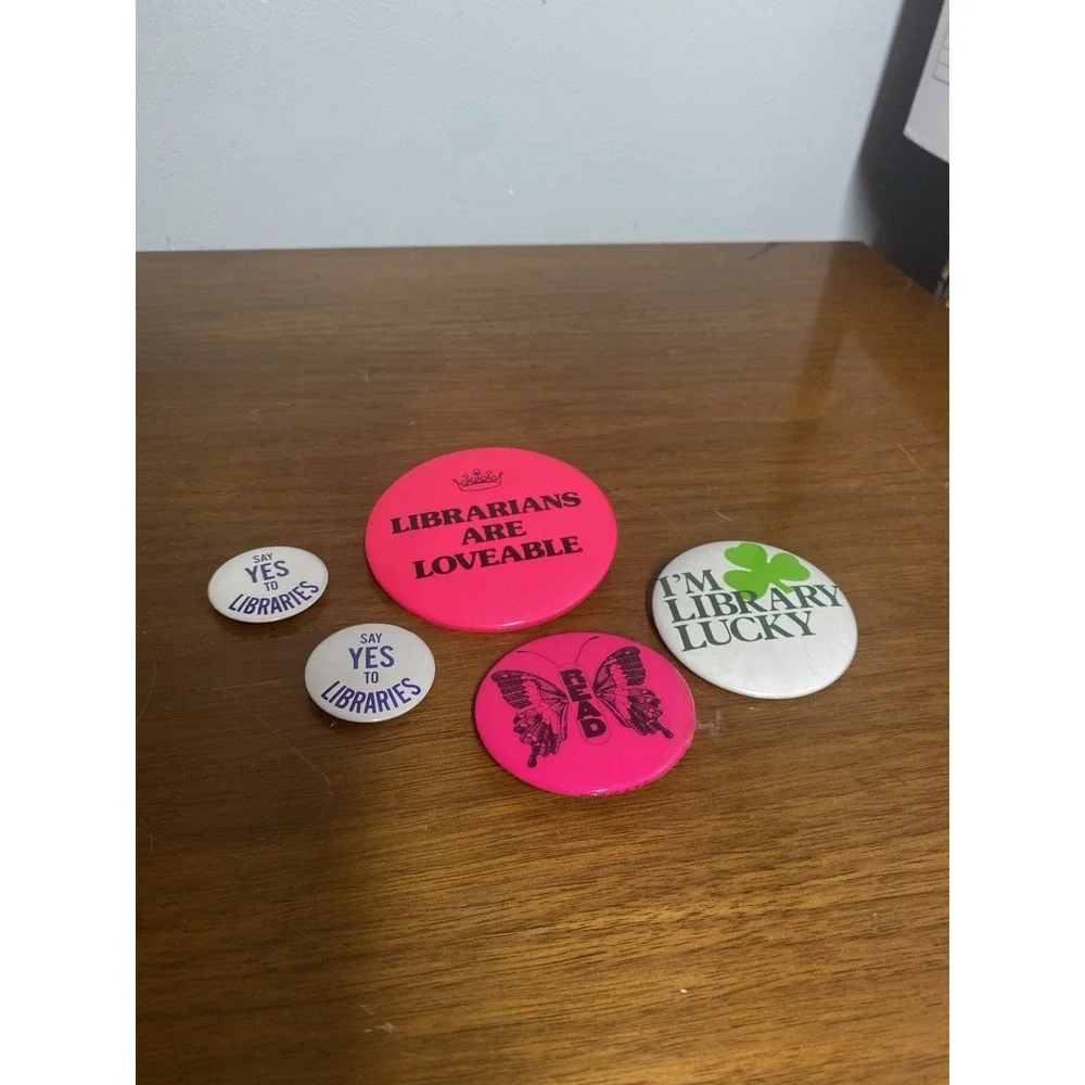 Vintage Librarian Pinback Button Collection